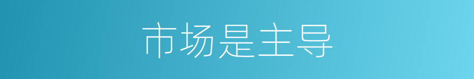 市场是主导的同义词