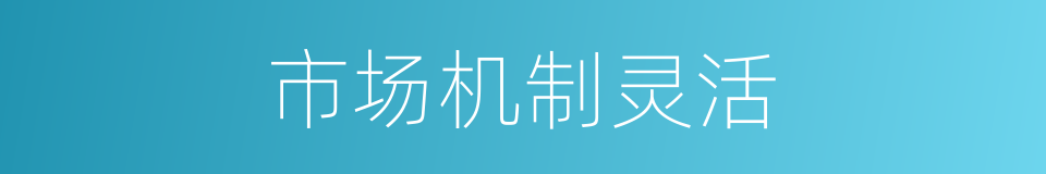 市场机制灵活的同义词
