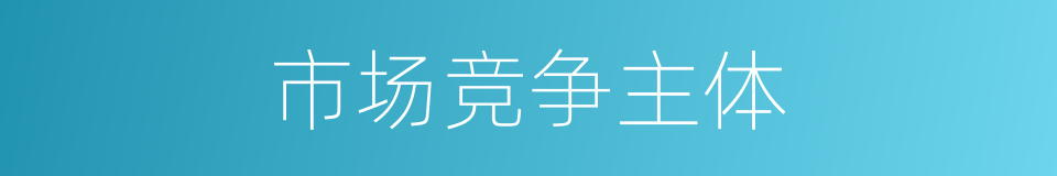 市场竞争主体的同义词