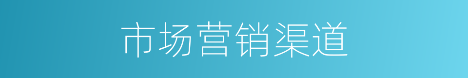 市场营销渠道的同义词
