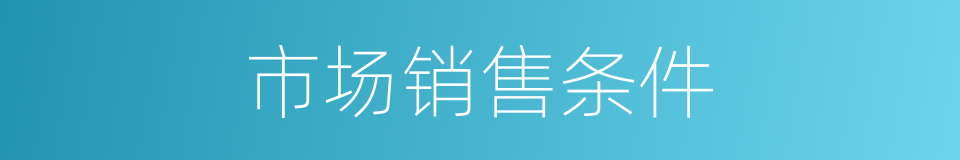 市场销售条件的同义词
