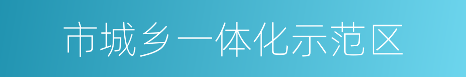 市城乡一体化示范区的同义词