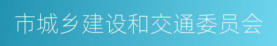 市城乡建设和交通委员会的同义词