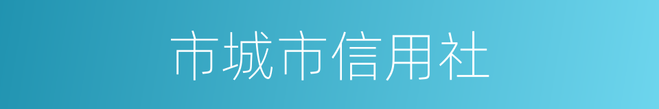 市城市信用社的同义词