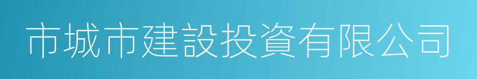 市城市建設投資有限公司的同義詞