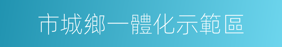 市城鄉一體化示範區的同義詞