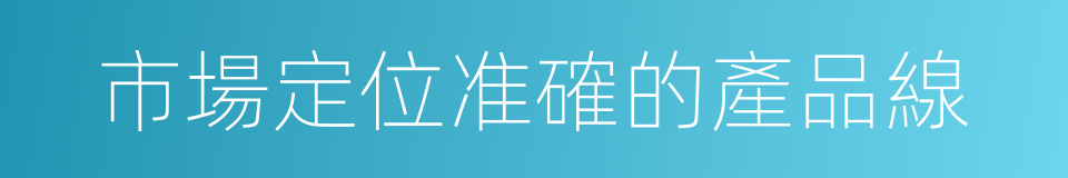 市場定位准確的產品線的同義詞