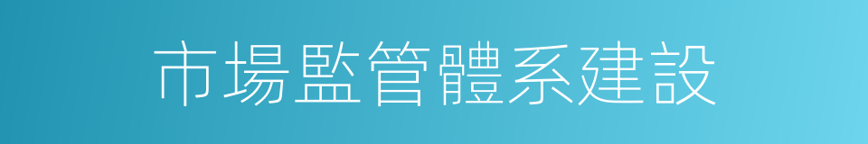 市場監管體系建設的同義詞
