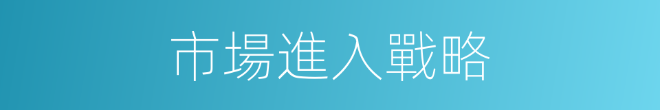 市場進入戰略的同義詞