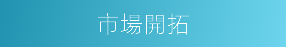 市場開拓的意思