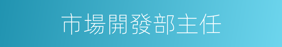 市場開發部主任的同義詞