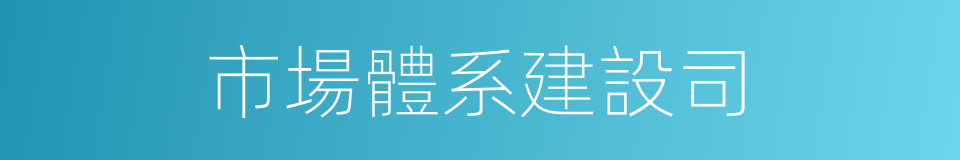 市場體系建設司的同義詞