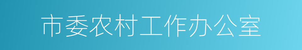 市委农村工作办公室的同义词