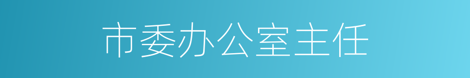 市委办公室主任的同义词