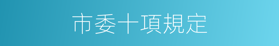 市委十項規定的同義詞