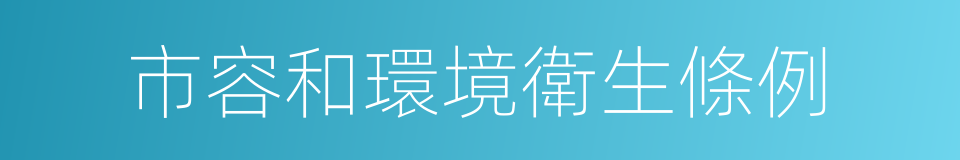 市容和環境衛生條例的同義詞