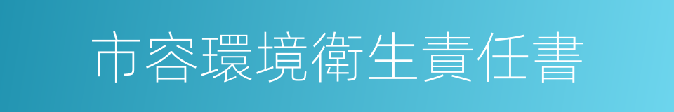 市容環境衛生責任書的同義詞