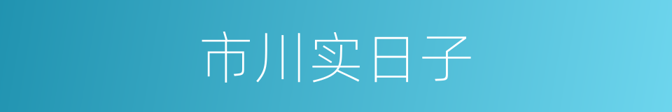 市川实日子的同义词