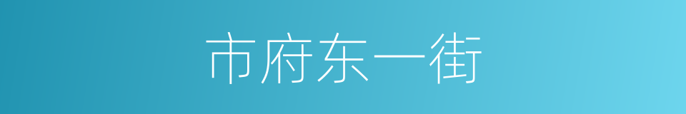 市府东一街的同义词