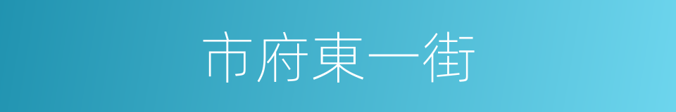 市府東一街的同義詞