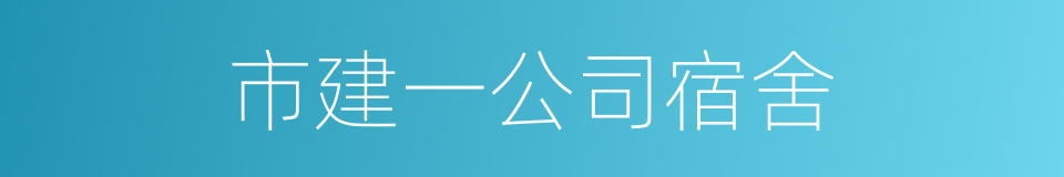 市建一公司宿舍的同义词