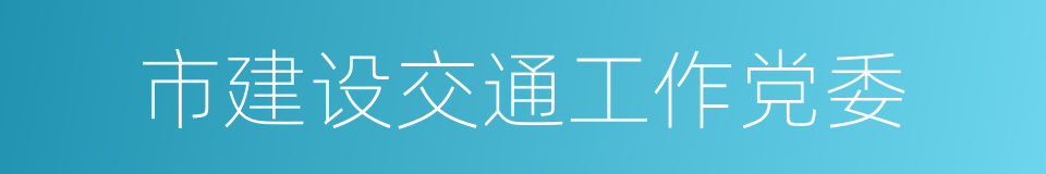 市建设交通工作党委的同义词