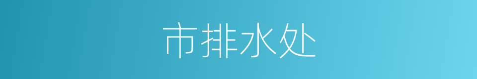 市排水处的同义词