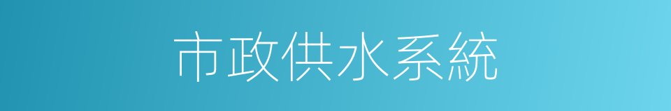 市政供水系統的同義詞