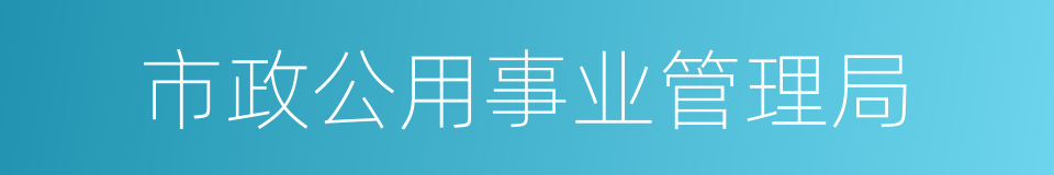 市政公用事业管理局的同义词