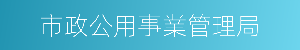 市政公用事業管理局的同義詞