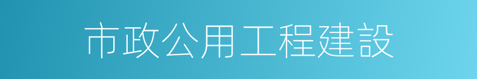 市政公用工程建設的同義詞