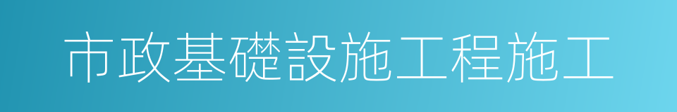 市政基礎設施工程施工的同義詞