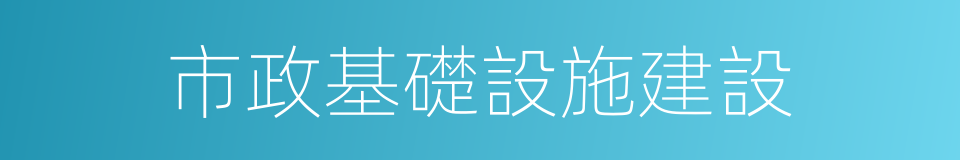 市政基礎設施建設的同義詞