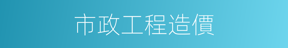 市政工程造價的同義詞