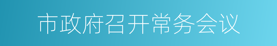 市政府召开常务会议的同义词