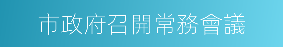 市政府召開常務會議的同義詞