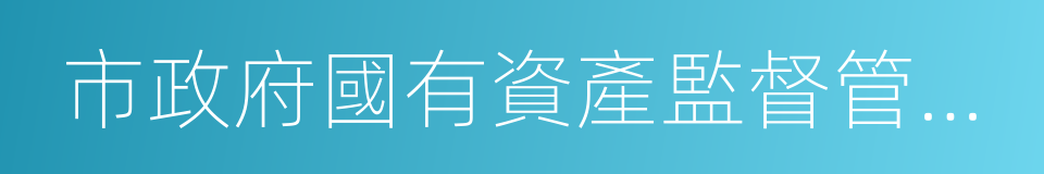 市政府國有資產監督管理委員會的同義詞