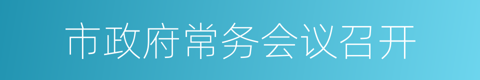 市政府常务会议召开的同义词