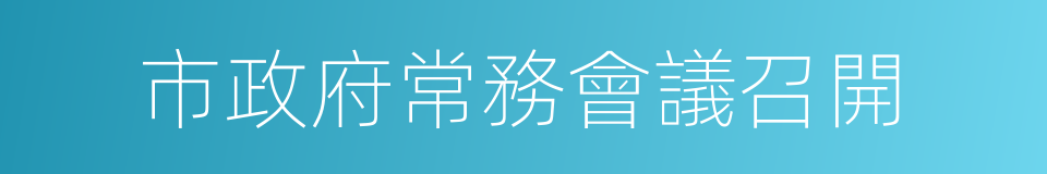 市政府常務會議召開的同義詞