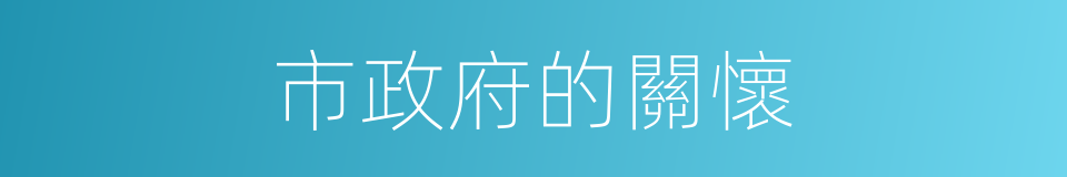 市政府的關懷的同義詞