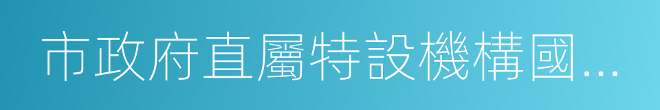 市政府直屬特設機構國資委的同義詞