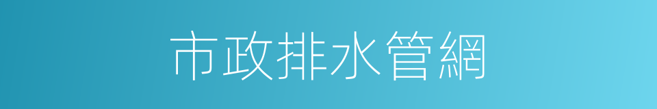 市政排水管網的同義詞