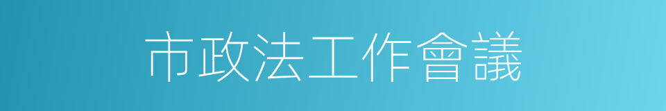 市政法工作會議的同義詞