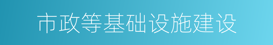 市政等基础设施建设的同义词