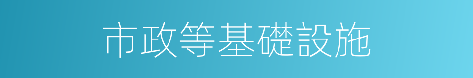 市政等基礎設施的同義詞