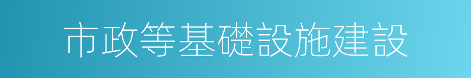 市政等基礎設施建設的同義詞