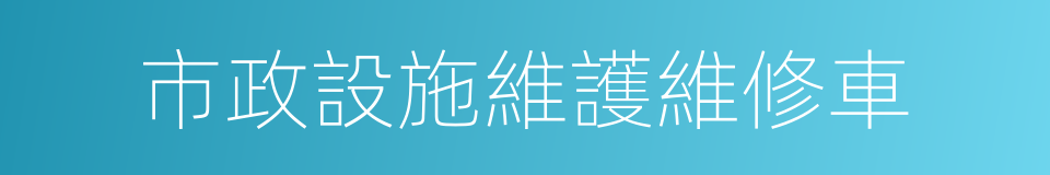 市政設施維護維修車的同義詞