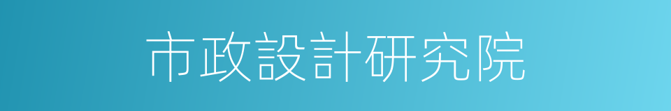 市政設計研究院的同義詞