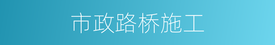 市政路桥施工的同义词