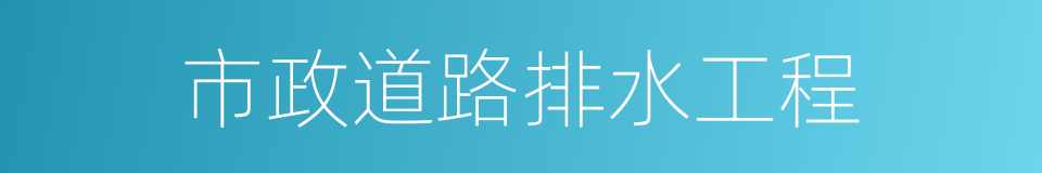 市政道路排水工程的同义词
